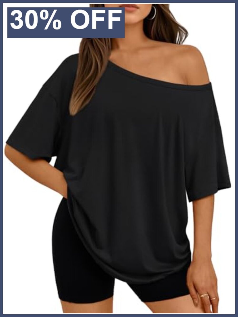 Off Shoulder Oversized Short Sleeve T-Shirt Blouse